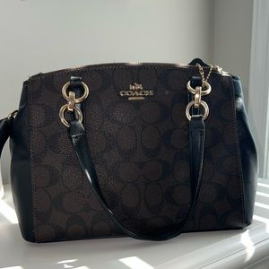 Brown/Black Coach Purse w/ adjustable shoulder strap